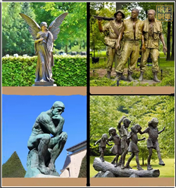 各種園林人物銅雕塑